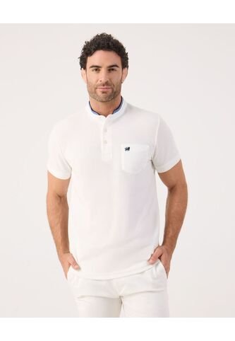 Polo Para Hombre Cuello Mao Con Bolsillo Color Blanco Marca Patprimo #44112744 Patprimo