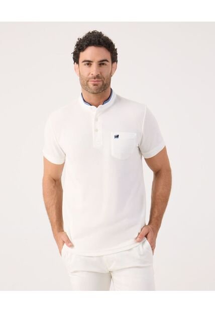 Polo Para Hombre Cuello Mao Con Bolsillo Color Blanco Marca Patprimo #44112744