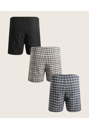 Pack X3 Boxer Amplio Plano Preteñido En Poli-Algodón X3 Para Hombre Surtido Patprimo