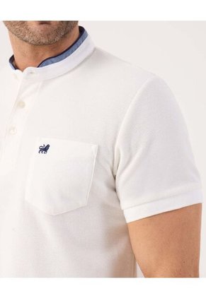 Polo Para Hombre Cuello Mao Con Bolsillo Color Blanco Marca Patprimo #44112744