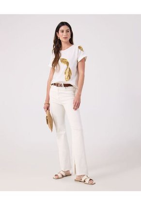 Blusa Para Mujer Manga Corta Color Blanco Marca Patprimo #30123632