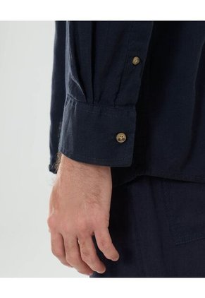 Camisa Para Hombre Manga Larga Con Bolsillo Cuello Casual M Color Azul Oscuro Marca Patprimo #44013093