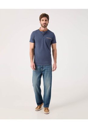 Polo Para Hombre M/L Cuello Mao Con Bolsillo Color Azul Marca Patprimo #44112781