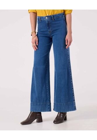Jean Para Mujer Wide-Leg Color Azul Marca Patprimo #30160479 Patprimo