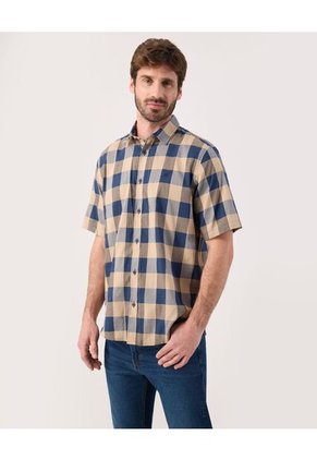 Camisa Para Hombre Manga Corta Sin Bolsillo Cuello Casual M Color Café Marca Patprimo #44013130