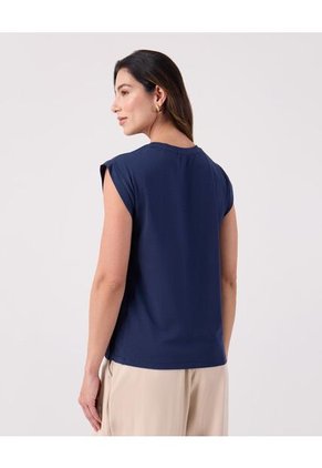 Camiseta Para Mujer Manga Corta Cuello Redondo Color Azul Marca Patprimo #30093847