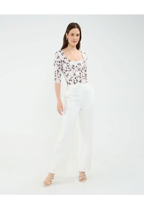 Camiseta Para Mujer Manga 3/4 Cuello Redondo Color Crudo Marca Patprimo #30093687