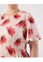 Vestido Con Elástico En Cintura Y Manga Mariposa  Curvy  Para Mujer Rojo Patprimo de Patprimo
