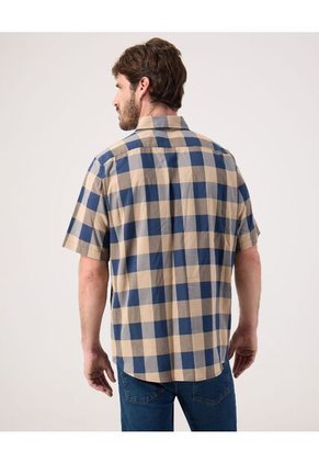 Camisa Para Hombre Manga Corta Sin Bolsillo Cuello Casual M Color Café Marca Patprimo #44013130