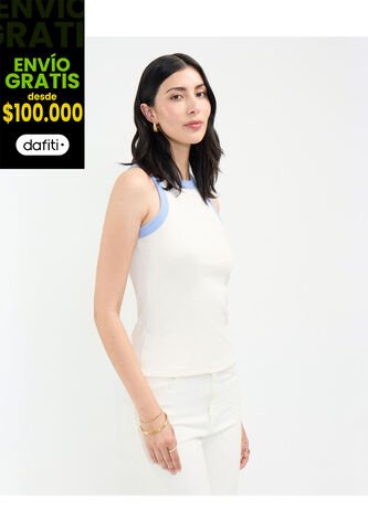 Camiseta Para Mujer Manga Sisa Cuello Redondo Color Blanco Marca Patprimo #30093600 Patprimo