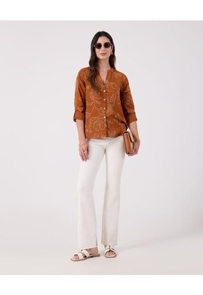 Blusa Para Mujer Manga Larga Color Café Marca Patprimo #30123496