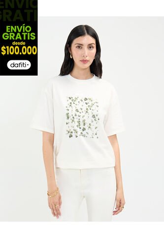 Camiseta Para Mujer Manga Corta Cuello Redondo Color Blanco Marca Patprimo #30093688 Patprimo