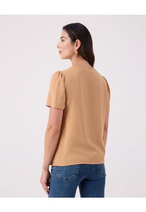 Blusa Para Mujer Manga Corta Color Café Marca Patprimo #30123597