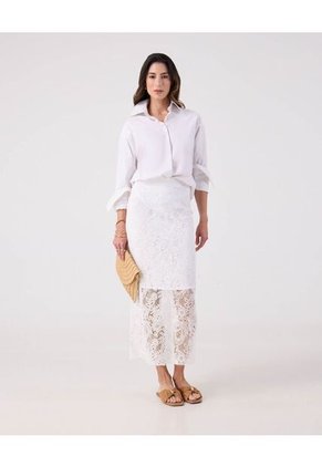 Falda Para Mujer Medio Color Blanco Marca Patprimo #30140416