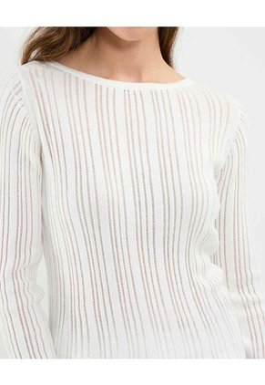 Camiseta Para Mujer Manga Larga Cuello Redondo Color Blanco Marca Patprimo #30093703