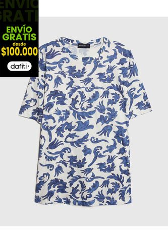 Camiseta Para Mujer Manga Corta Cuello Redondo Color Azul  Marca Patprimo #14091418 Patprimo