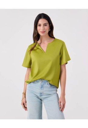 Blusa Para Mujer Manga Corta Color Verde Marca Patprimo #30123608