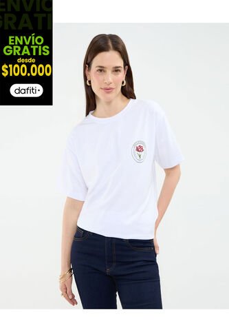 Camiseta Para Mujer Manga Corta Color Blanco Marca Patprimo #30093662 Patprimo