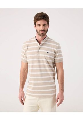 Polo Para Hombre Cuello Mao Sin Bolsillo Color Beige Marca Patprimo #44112743