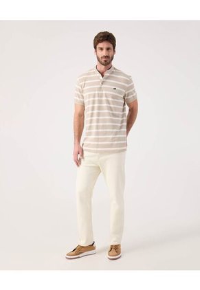 Polo Para Hombre Cuello Mao Sin Bolsillo Color Beige Marca Patprimo #44112743