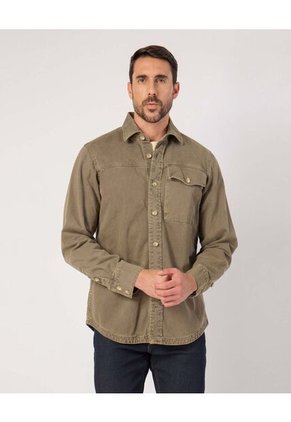 Camisa Para Hombre Sobrecamisa Manga Larga Color Verde Marca Patprimo #44013115