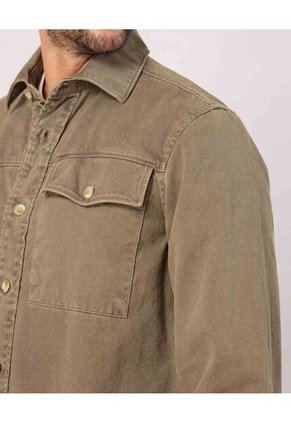 Camisa Para Hombre Sobrecamisa Manga Larga Color Verde Marca Patprimo #44013115