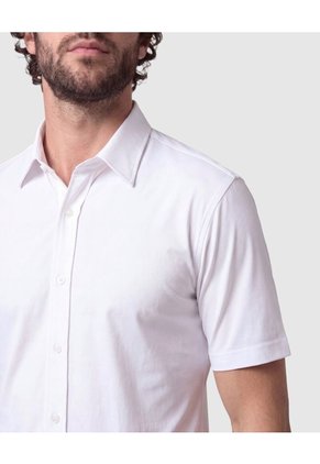 Camisa Manga Corta De Punto   Para Hombre Blanco Patprimo