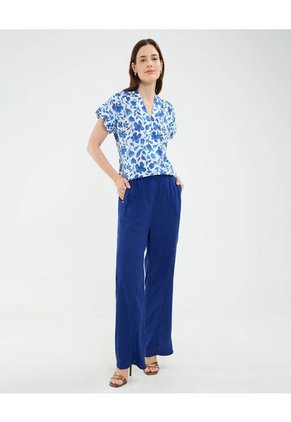 Blusa Para Mujer Manga Corta Color Azul Marca Patprimo #30123463