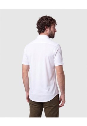 Camisa Manga Corta De Punto   Para Hombre Blanco Patprimo