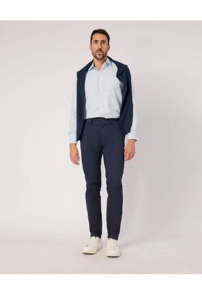 Camisa  Para Hombre Manga Larga Sin Bolsillo Cuello Casual M Color Azul Marca Patprimo #44013181