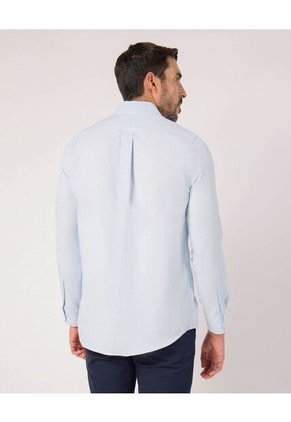 Camisa  Para Hombre Manga Larga Sin Bolsillo Cuello Casual M Color Azul Marca Patprimo #44013181