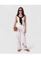 Pantalón Wide Leg De Textura Ligera   Para Mujer Blanco Patprimo de Patprimo
