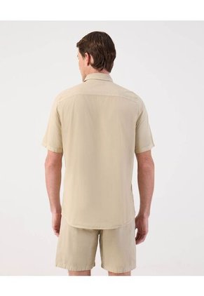 Camisa  Para Hombre Manga Corta Sin Bolsillo Cuello Casual C Color Beige Marca Patprimo #44013170