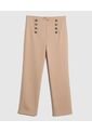 Legging De Tiro Alto Con Botones Marineros   Para Mujer Beige Patprimo de Patprimo
