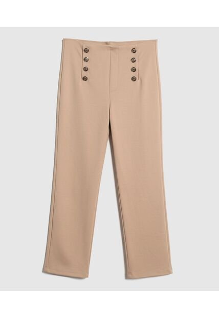 Legging De Tiro Alto Con Botones Marineros   Para Mujer Beige Patprimo
