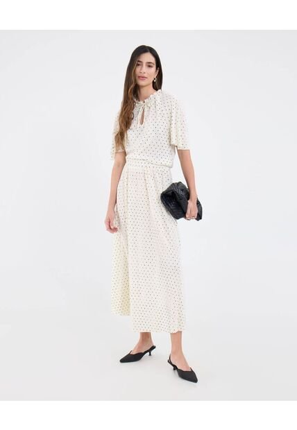 Falda Para Mujer Medio Color Crema Marca Patprimo #30140412