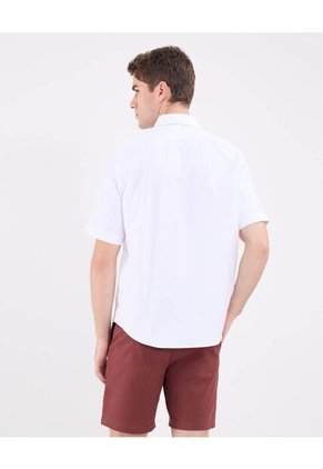 Camisa Para Hombre Manga Corta Sin Bolsillo Cuello Neru Color Blanco Marca Patprimo #44013139