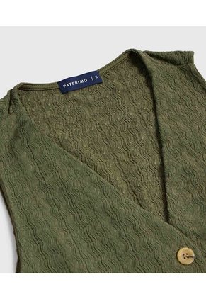 Chaleco  Para Mujer Punto Color Verde Marca Patprimo #30250047
