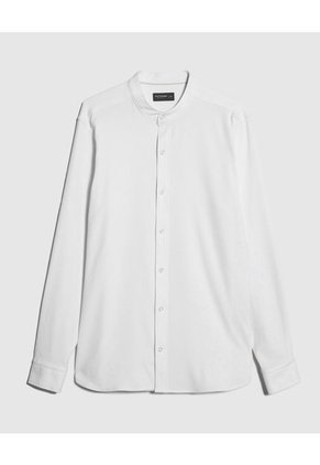 Camisa Para Hombre Manga Larga Sin Bolsillo Cuello Neru Color Blanco Marca Patprimo #44013069