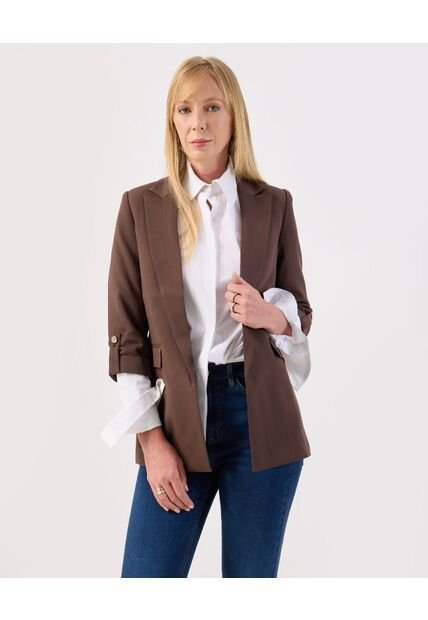 Chaqueta  Para Mujer Blazer Color Café Marca Patprimo #30080602