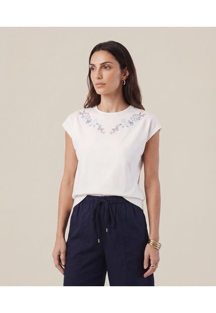 Camiseta  Para Mujer Manga Corta Moda Color Blanco Marca Patprimo #30098506
