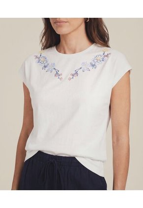 Camiseta  Para Mujer Manga Corta Moda Color Blanco Marca Patprimo #30098506