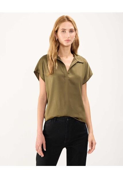 Blusa Para Mujer Manga Corta Color Verde Oscuro Marca Patprimo #30123386