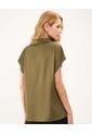 Blusa Para Mujer Manga Corta Color Verde Oscuro Marca Patprimo #30123386 de Patprimo