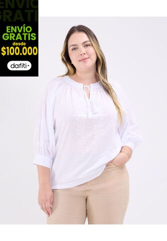 Blusa Para Mujer Manga 3/4 Color Blanco Marca Patprimo #14121379 Patprimo