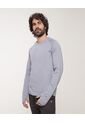 Camiseta Para Hombre Manga Larga Cuello Redondo Color Gris Claro Marca Patprimo #44090862 de Patprimo