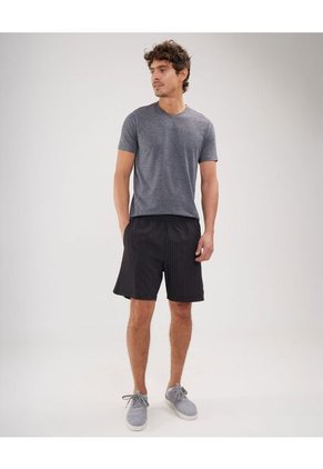 Bermuda Plana Estampada  Para Hombre Negro Patprimo