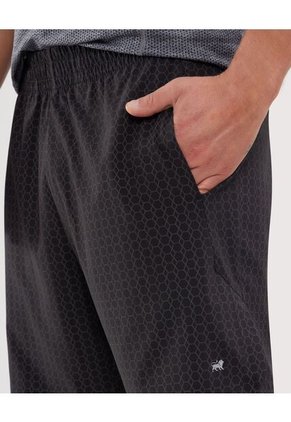 Bermuda Plana Estampada  Para Hombre Negro Patprimo