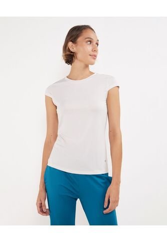 Camiseta Para Mujer Manga Corta Cuello Redondo Color Beige Marca Patprimo #30093434 Patprimo