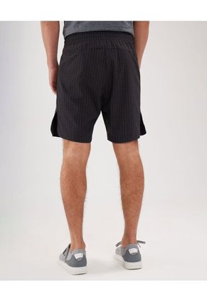 Bermuda Plana Estampada  Para Hombre Negro Patprimo